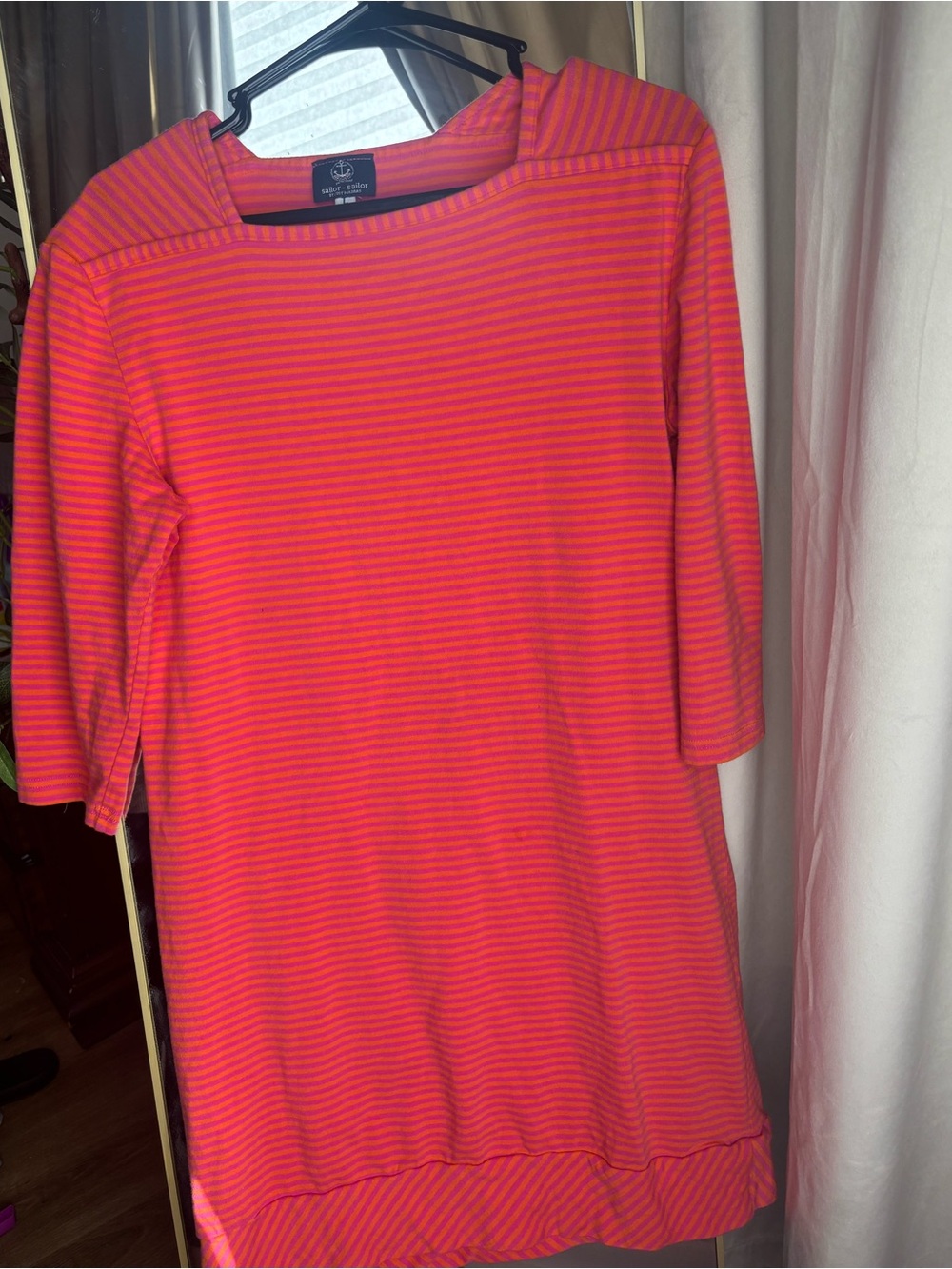 Sailor sailor Striped Pink-Orange Boatneck Dress